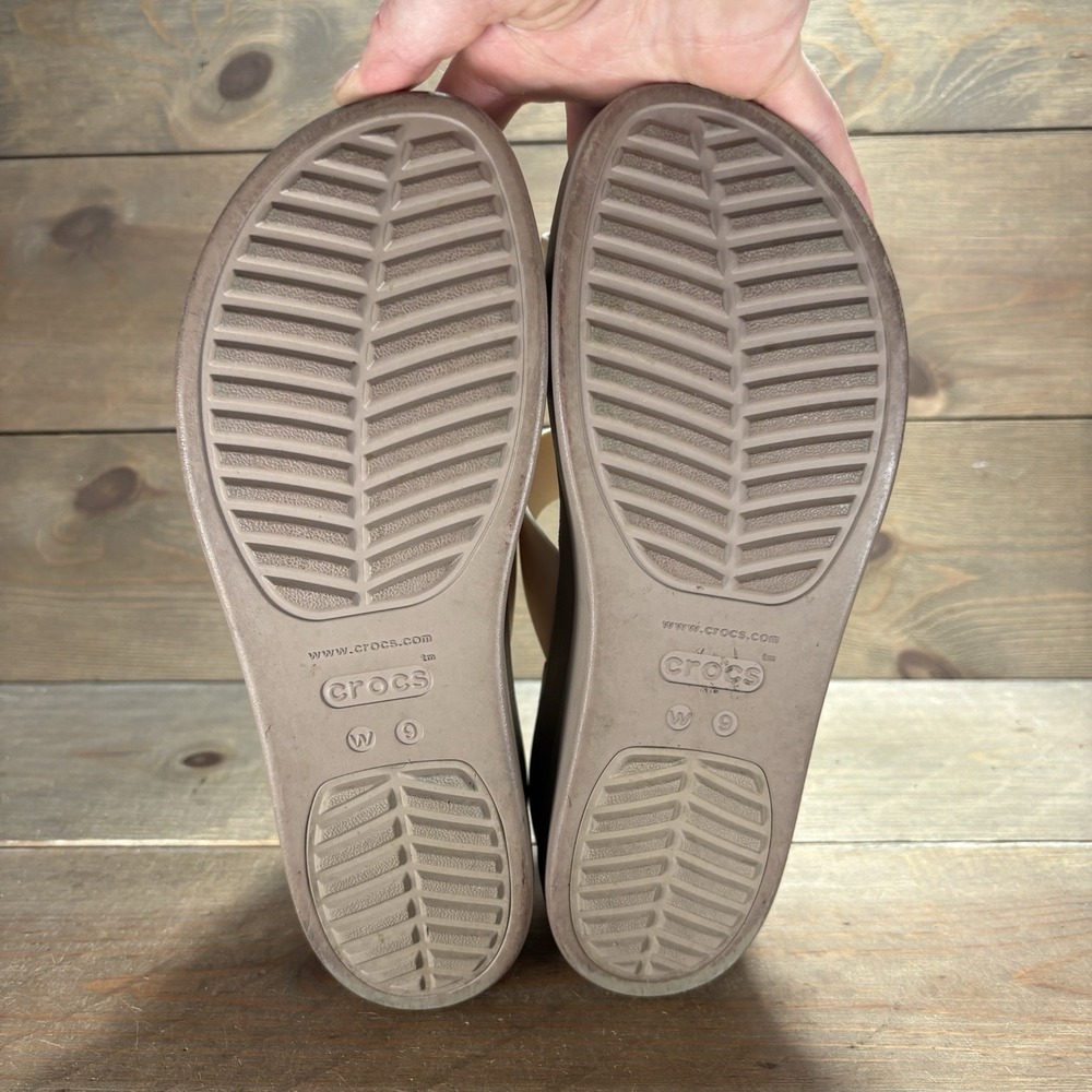 crocs brooklyn wedge womens size 9 shoes beige chunky wedge sandals - Picture 6 of 10